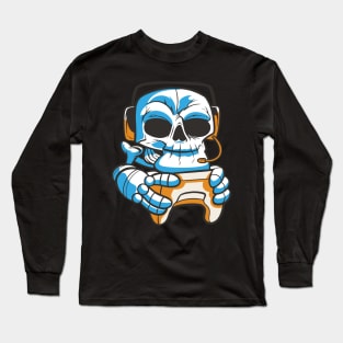 skull-gamer-with-joystick Long Sleeve T-Shirt